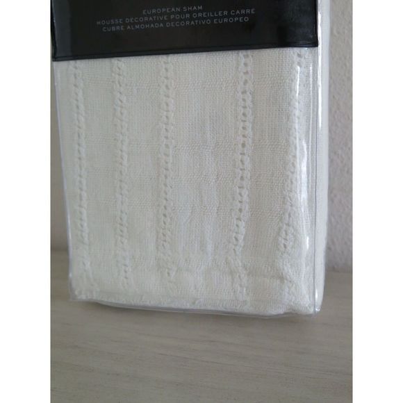Lauren Ralph Lauren Lucie Open Weave European Sham Cream Color 100% Cotton $135 - Picture 4 of 8